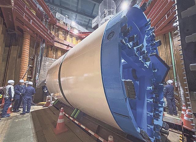 掘進を待つシールドマシンの先端部