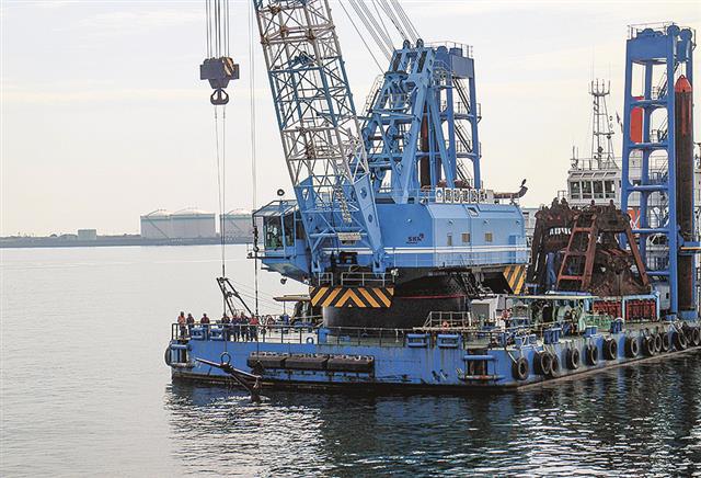 海底沈降物揚収訓練