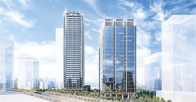 大崎リバーウォークガーデン（画像はイメージ。移転先は右側の業務棟）