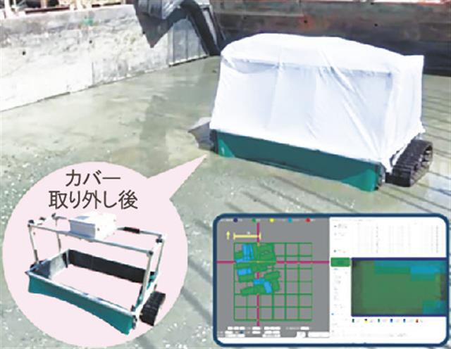 グリーンカットＡＩ判定システム（上）と撮影ロボット
