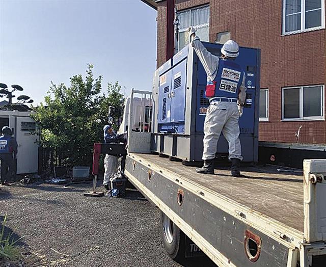 八代市内の老人ホームに設置した発電機