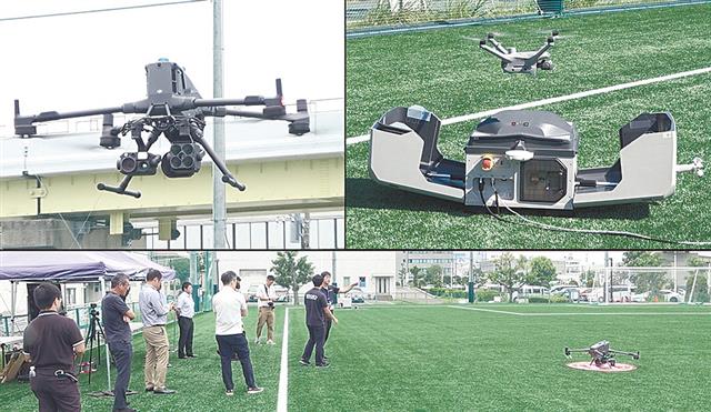 セミナーの様子（下）と使用機体