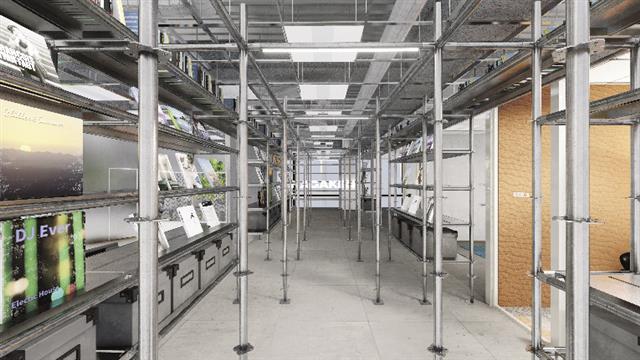 単管パイプを活用した開放的なオフィス空間へ刷新