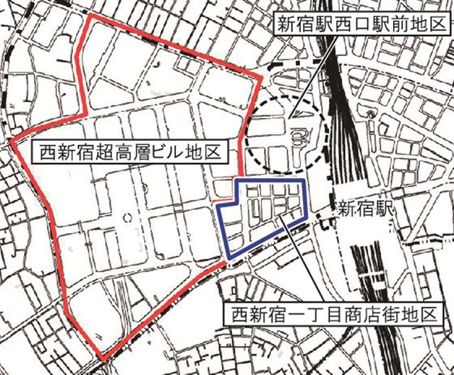 新宿駅西口プロポーザル対象地区図