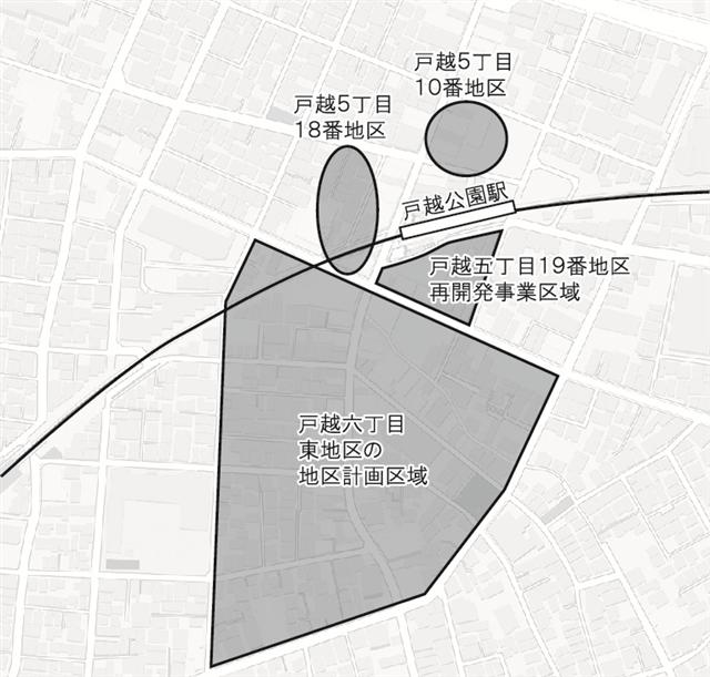 戸越公園駅周辺の　
まちづくりエリア図