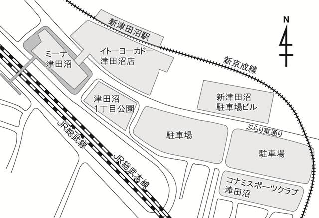 新津田沼駅南側の再開発区域イメージ