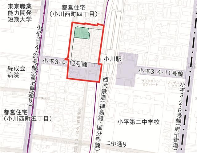 小川駅西口の地区計画区域