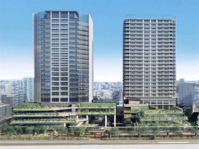 船堀四丁目（上）と南小岩七丁目駅前再開発の完成イメージ